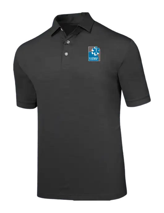Callaway Black Fashion Tonal Polo w/NAEMSP Logo