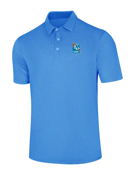 Callaway Carolina Blue Fashion Gingham Polo w/NAEMSP Logo