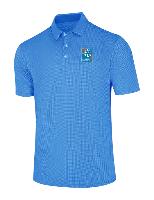 Callaway Carolina Blue Fashion Gingham Polo w/NAEMSP Logo
