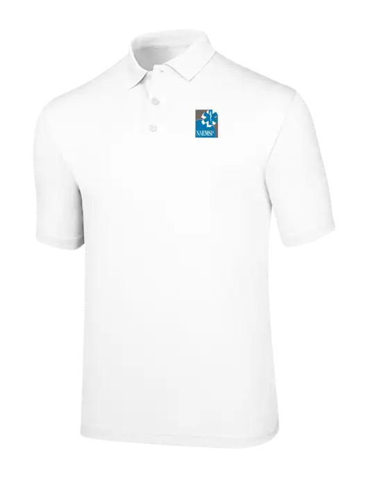 Callaway Opti-Dri White Chev Polo w/NAEMSP Logo