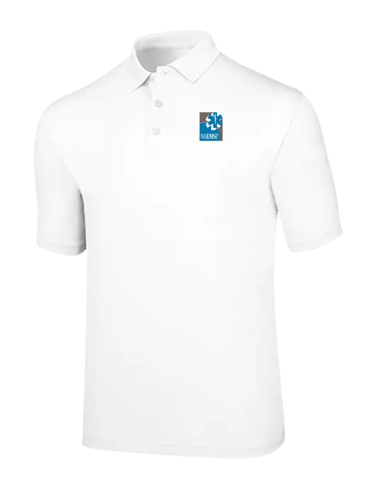Callaway Opti-Dri White Chev Polo w/NAEMSP Logo