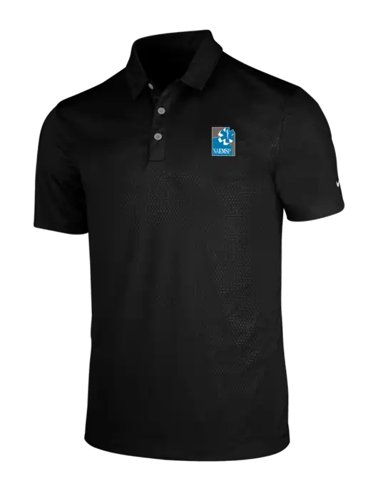 NIKE Black Dri-Fit Embossed Tri-Blade Polo w/NAEMSP Logo