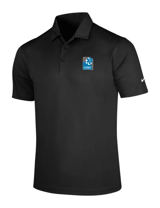 NIKE Black Dri-Fit Vertical Mesh Polo w/NAEMSP Logo