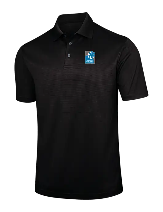 Black Performance Fine Jacquard Polo w/NAEMSP Logo