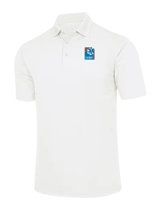 White Micropique Sport-Wick Polo w/NAEMSP Logo