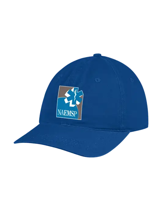 Garment Washed Unstructured Twill Royal Cap w/NAEMSP Logo