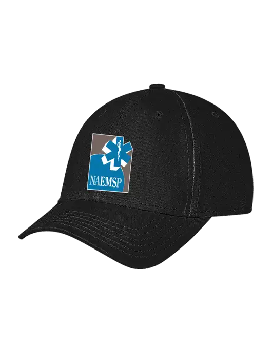 Black Structured Soft Snap Closure Hook & Loop Cap w/NAEMSP Logo