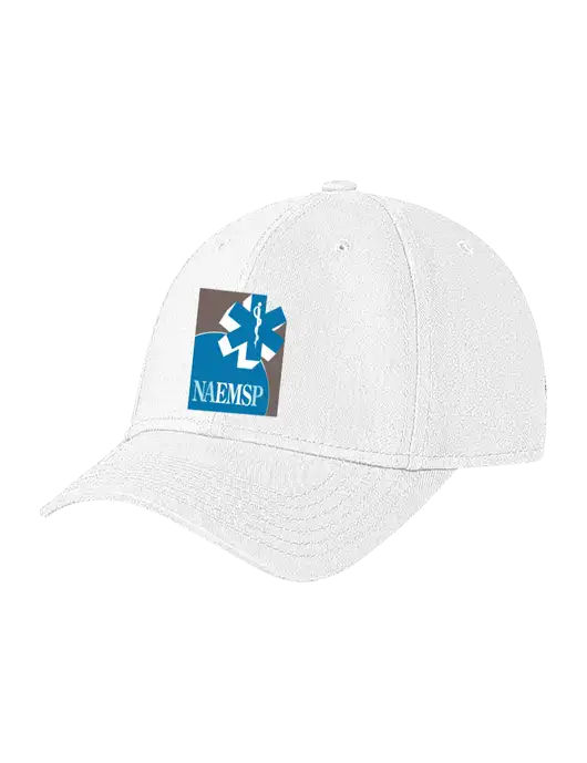 White Structured Soft Snap Closure Hook & Loop Cap w/NAEMSP Logo