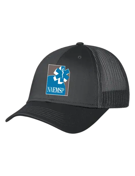 Charcoal Mesh Trucker Cap Snap Back w/NAEMSP Logo