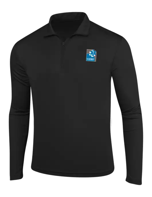 Black PosiCharge Competitor 1/4 Zip Pullover w/NAEMSP Logo