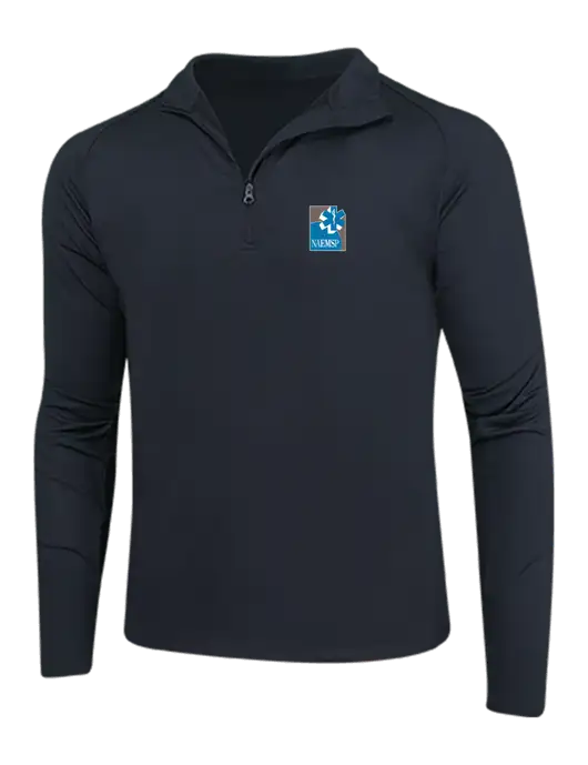 Black Sport Wick Stretch 1/4 Zip Pullover w/NAEMSP Logo