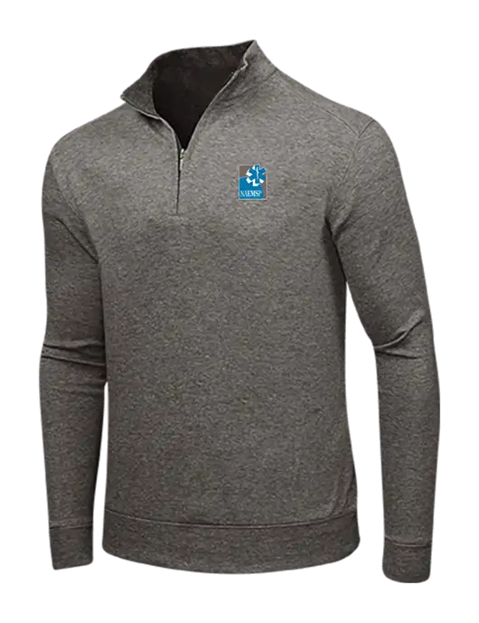 Charcoal Heather/Medium Heather Grey Interlock 1/4 Zip w/NAEMSP Logo