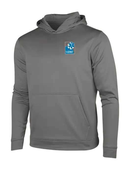 Dark Smoke Grey Sport-Wick Fleece Hooded Pullover w/NAEMSP Logo