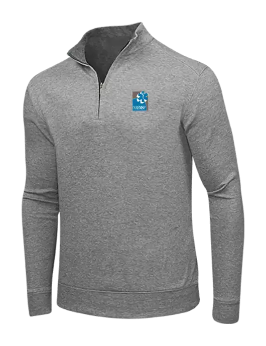 Medium Heather Grey/Charcoal Heather Interlock 1/4 Zip w/NAEMSP Logo