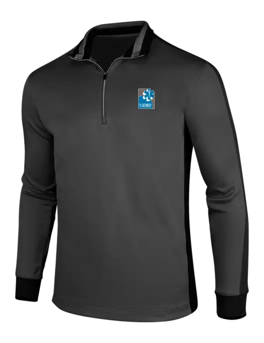 NIKE Anthracite Heather/Black Dry-Fit 1/2 Zip Cover-Up w/NAEMSP Logo