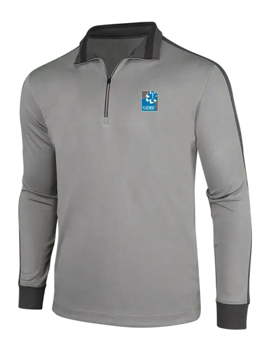 NIKE Athletic Grey/Heather Dark Grey Dry-Fit 1/2 Zip Cover-Up w/NAEMSP Logo