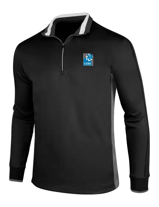 NIKE Black/Dark Grey/White Dry-Fit 1/2 Zip Cover-Up w/NAEMSP Logo