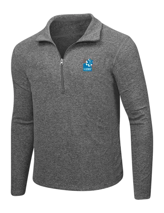 Medium Grey Heather Microfleece 1/2 Zip Pullover w/NAEMSP Logo