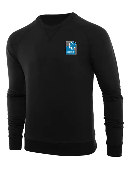 Allmade Deep Black Organic French Terry Crewneck Sweatshirt w/NAEMSP Logo