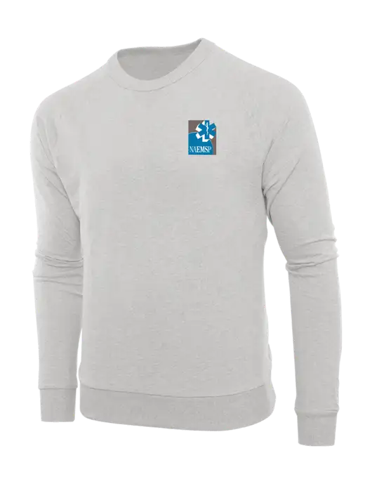 Allmade Granite Grey Heather Organic French Terry Crewneck Sweatshirt w/NAEMSP Logo