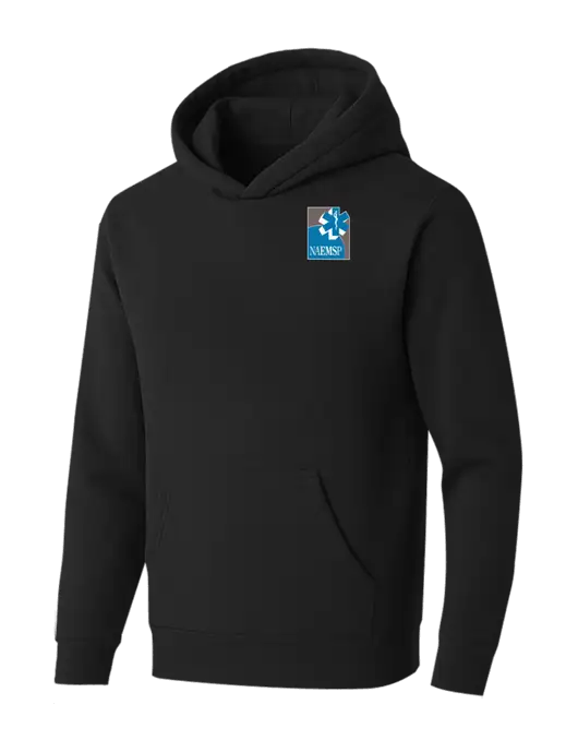 BELLA+CANVAS Black Sponge Fleece Pullover Hoodie w/NAEMSP Logo