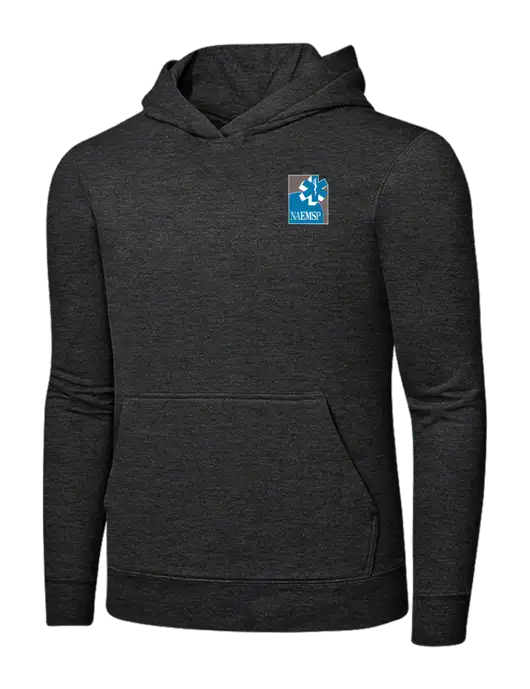 Dark Heather Grey 7.8 oz Ring Spun Hooded Sweatshirt w/NAEMSP Logo