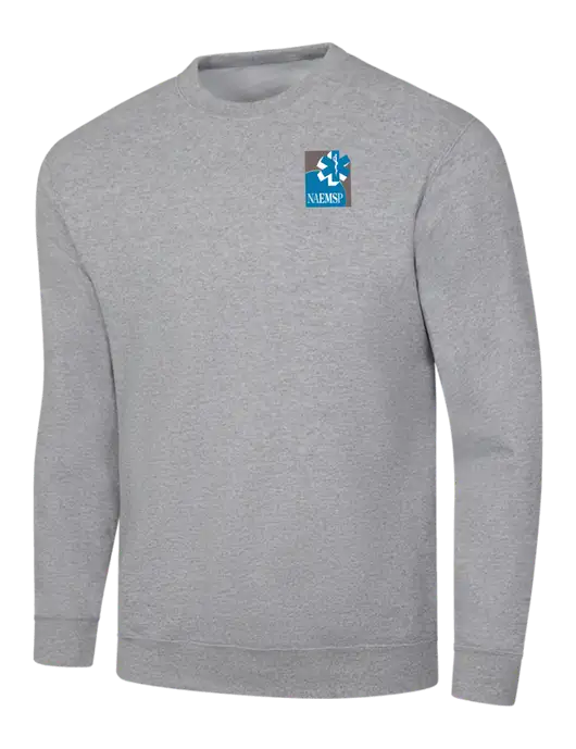 Light Grey Heather 7.8 oz Ring Spun Crew Sweatshirt w/NAEMSP Logo