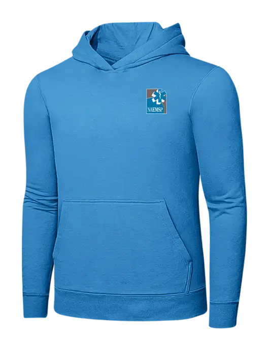 Light Aqua Blue 7.8 oz Ring Spun Hooded Sweatshirt w/NAEMSP Logo