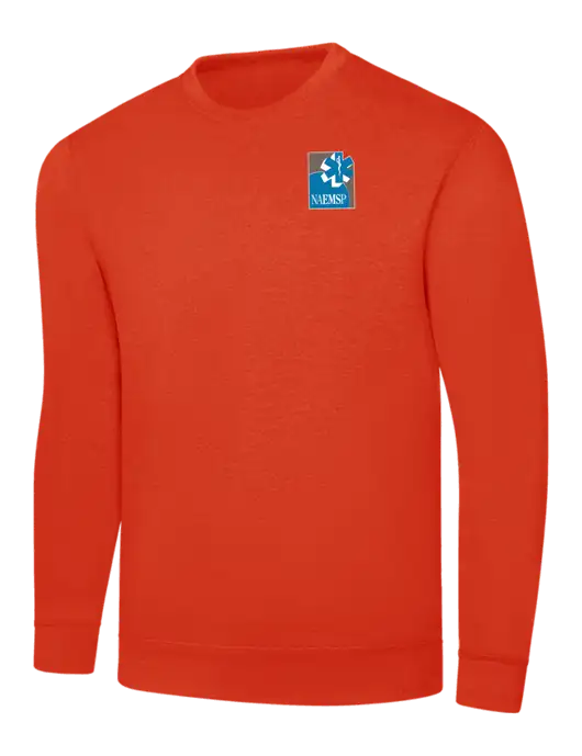 Orange 7.8 oz Ring Spun Crew Sweatshirt w/NAEMSP Logo