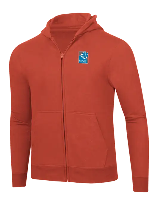 Orange 8.5 oz Ring Spun Zip Hooded Sweatshirt w/NAEMSP Logo
