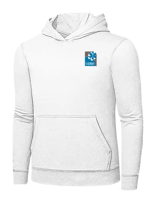White 7.8 oz Ring Spun Hooded Sweatshirt w/NAEMSP Logo