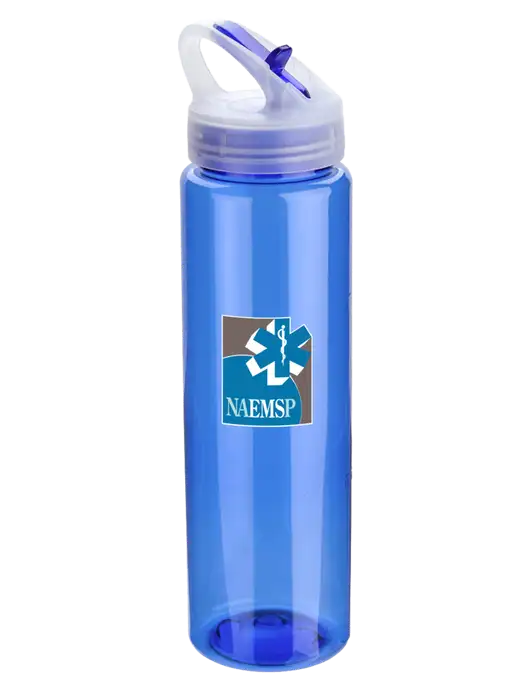 Buddy Blue 32 oz PET Bottle with Flip Lid w/NAEMSP Logo