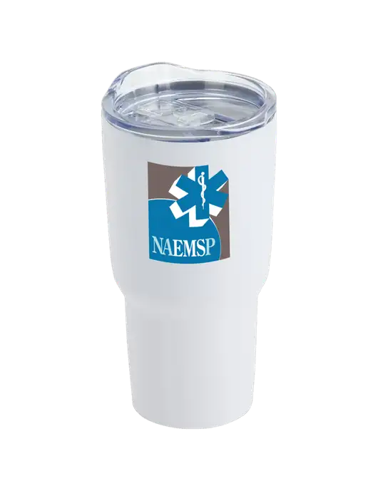 Belmont White 30 oz Insulated Travel Tumbler w/NAEMSP Logo