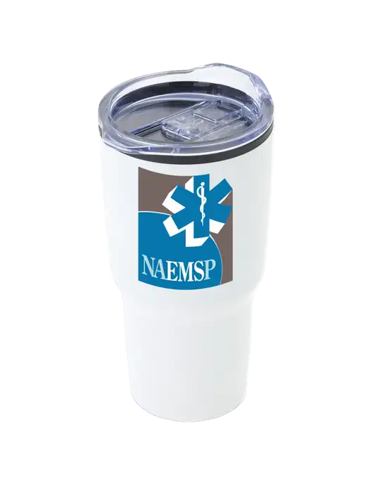 Odyssey White 30 oz Travel Tumbler w/NAEMSP Logo