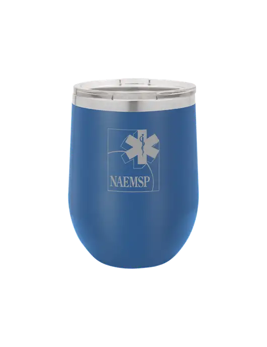 Polar Camel 12 oz Powder Coated Royal Vacuum Insulated Stemless Wine Tumbler w/NAEMSP Logo