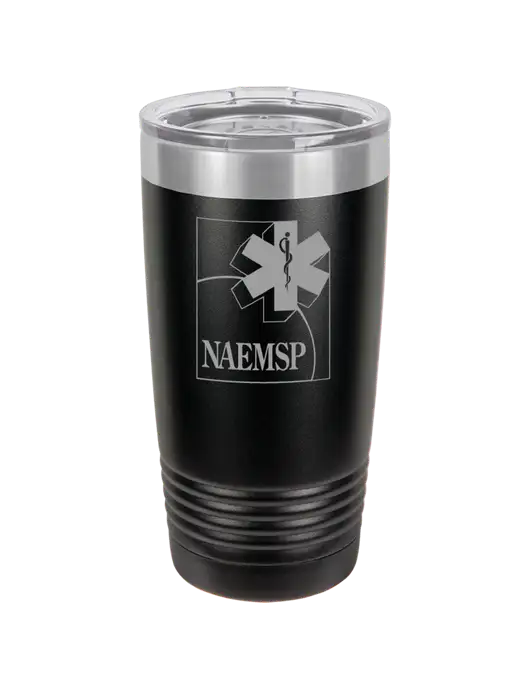 Polar Camel 20 oz Powder Coated Black Vacuum Insulated Tumbler w/NAEMSP Logo