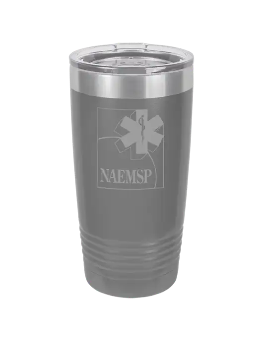 Polar Camel 20 oz Powder Coated Grey Vacuum Insulated Tumbler  w/NAEMSP Logo