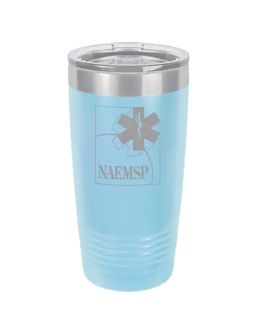 Polar Camel 20 oz Powder Coated Light Blue Vacuum Insulated Tumbler w/NAEMSP Logo