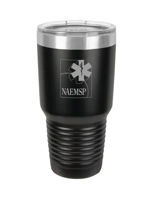 Polar Camel 30 oz Powder Coated Black Vacuum Insulated Tumbler w/NAEMSP Logo