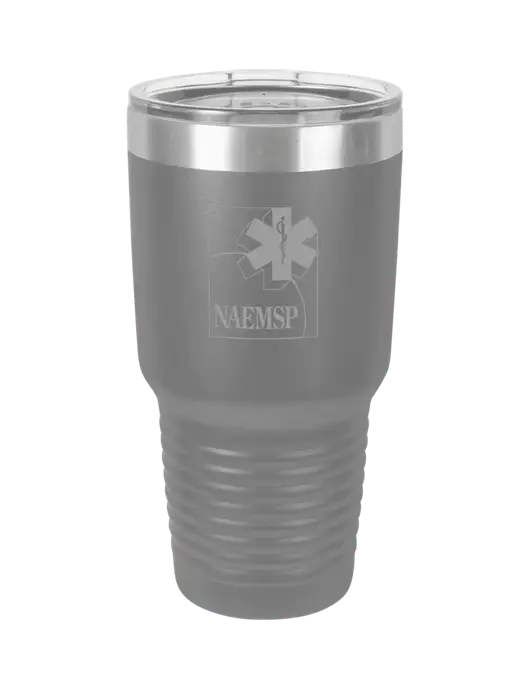 Polar Camel 30 oz Powder Coated Grey Vacuum Insulated Tumbler w/NAEMSP Logo