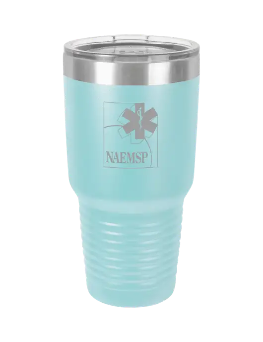 Polar Camel 30 oz Powder Coated Light Blue Vacuum Insulated Tumbler w/NAEMSP Logo