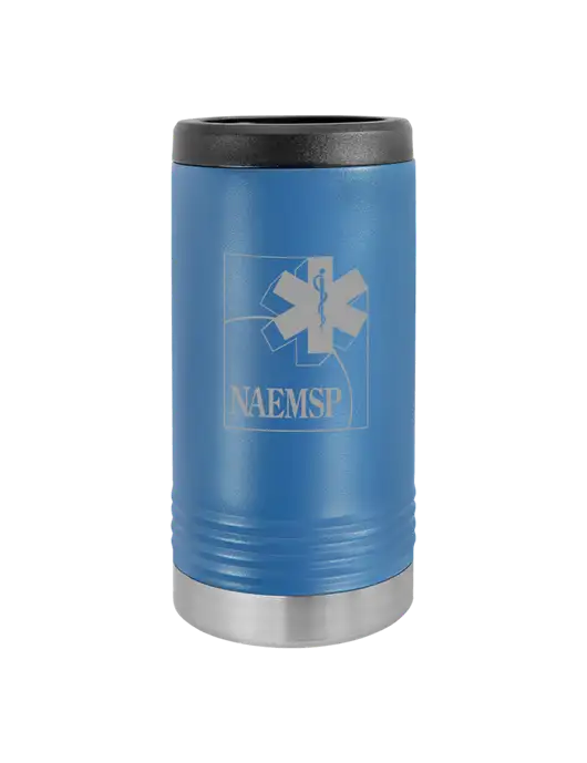 Polar Camel Powder Coated Royal Blue Vacuum Insulated Slim Beverage Holder w/NAEMSP Logo