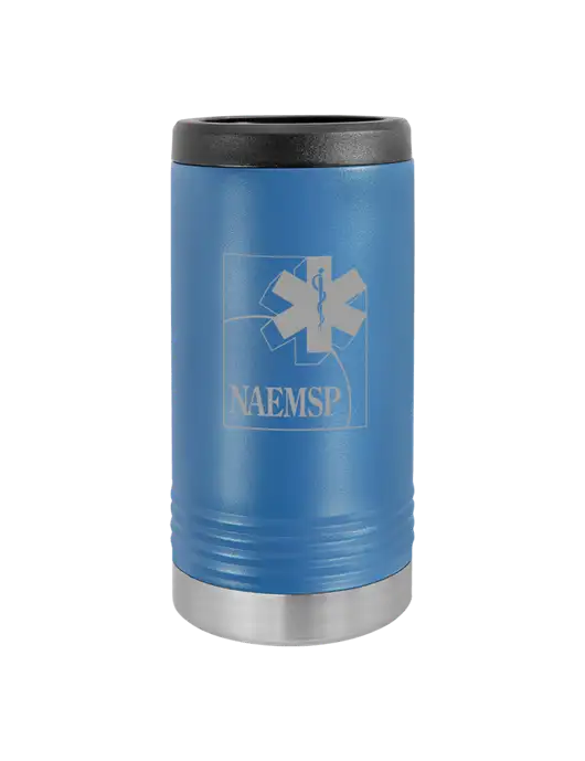 Polar Camel Powder Coated Royal Blue Vacuum Insulated Slim Beverage Holder w/NAEMSP Logo