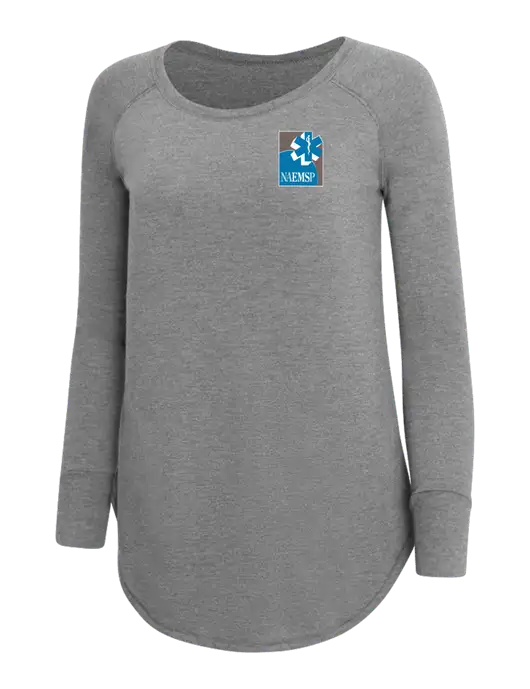 Womens Perfect Wide Collar Tunic Tri-Blend Grey Frost 4.5 oz T-Shirt w/NAEMSP Logo
