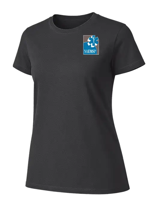 Womens Ring Spun Charcoal 4.5 oz T-Shirt w/NAEMSP Logo