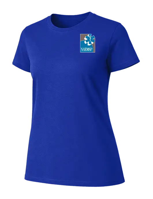 Womens Ring Spun Royal 4.5 oz T-Shirt w/NAEMSP Logo