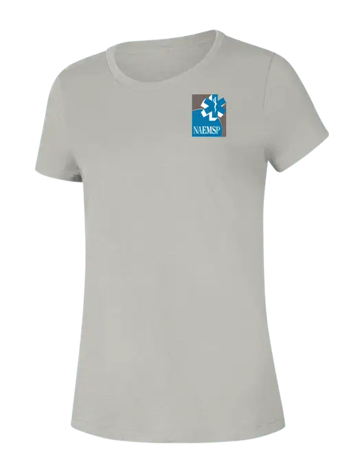 Womens Seriously Soft Light Heathered Grey T-Shirt w/NAEMSP Logo
