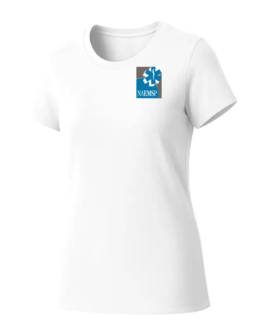 Womens Seriously Soft White T-Shirt w/NAEMSP Logo