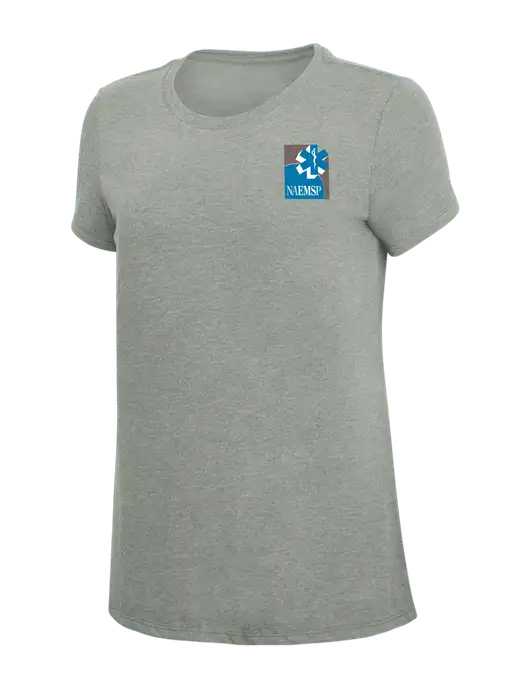 Womens Simply Soft Grey Frost 4.5oz  Poly/Combed Ring Spun Cotton T-Shirt w/NAEMSP Logo