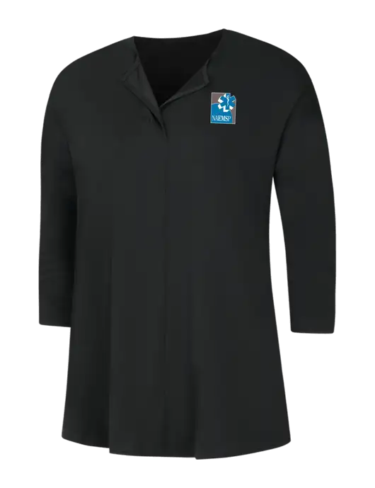 Black Womens Concept 3/4 Sleeve Soft Split Neck Top w/NAEMSP Logo